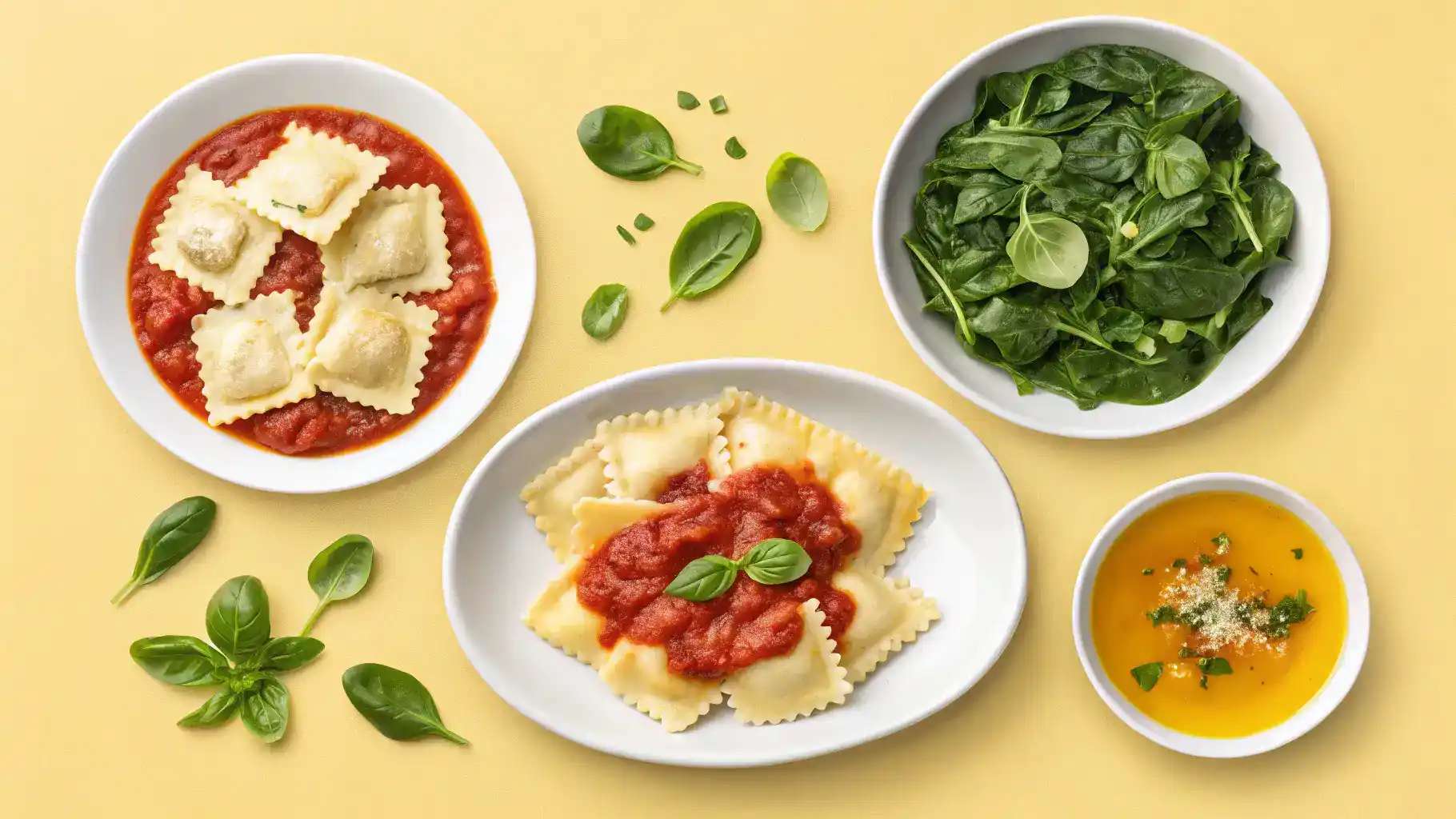 Various ways to serve cheese ravioli.