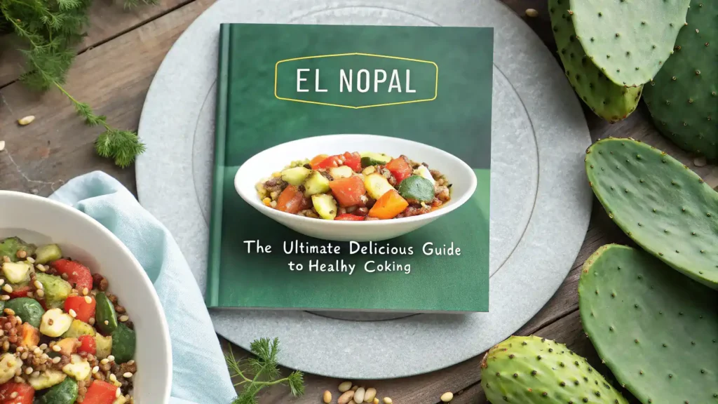 Cookbook cover for El Nopal: The Ultimate Delicious Guide to Healthy Cooking.