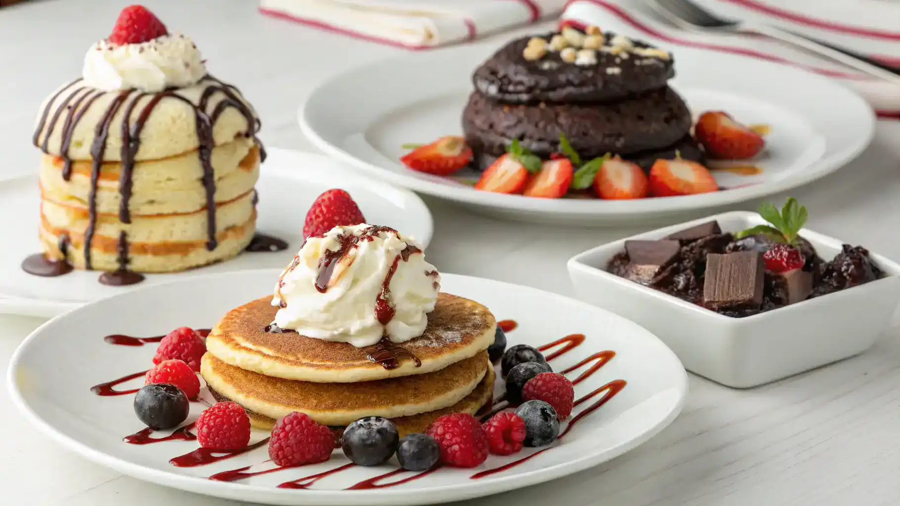 Different ways to serve double cream with various dishes.