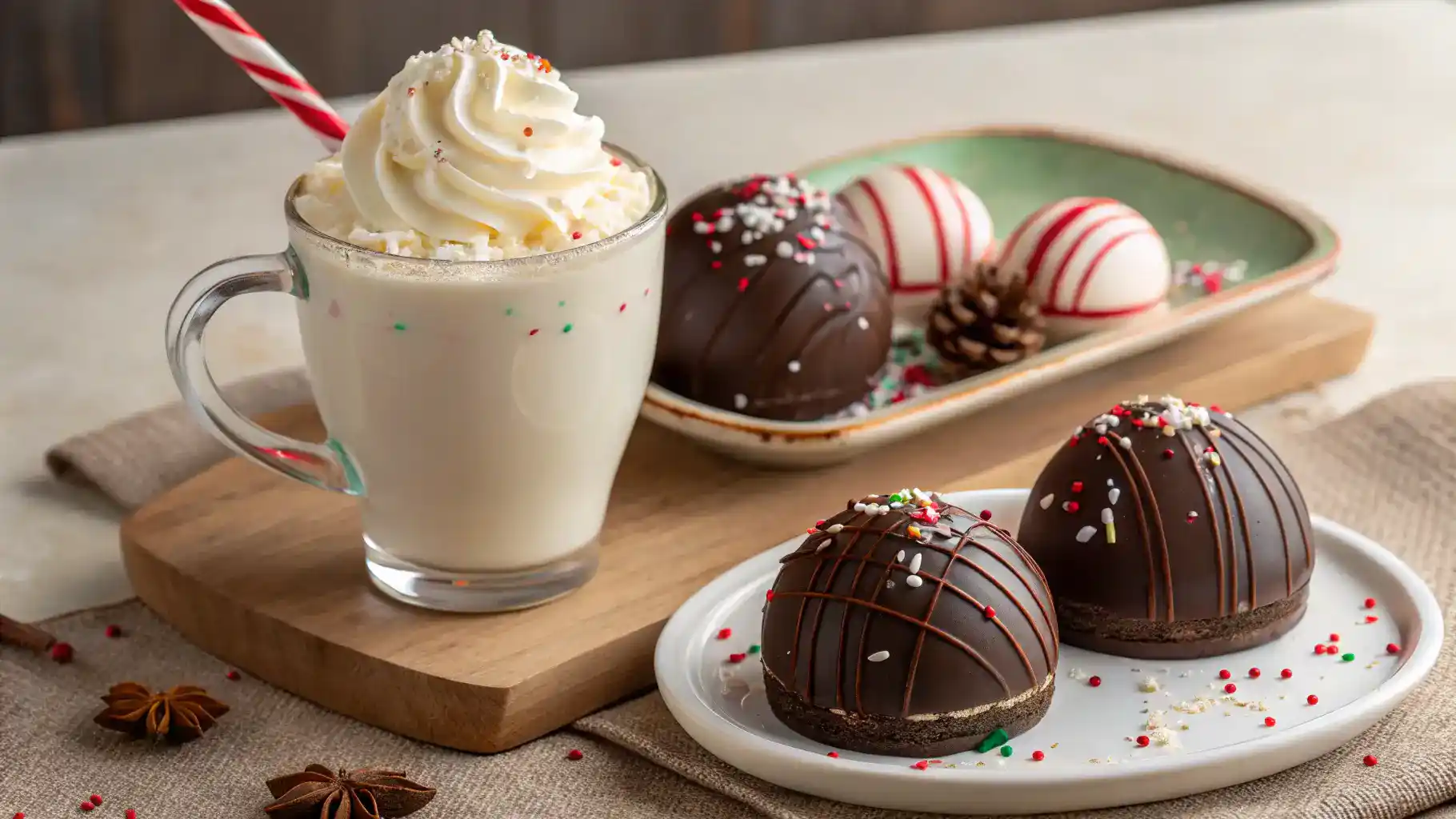 Serving suggestions for hot chocolate bombs.