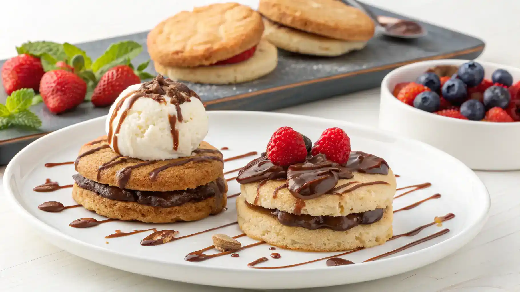 Creative serving ideas for Nutella biscuits.