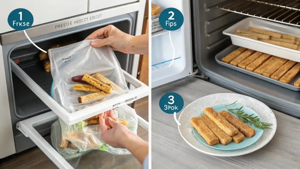 Storage and reheating tips for Bosco Sticks.