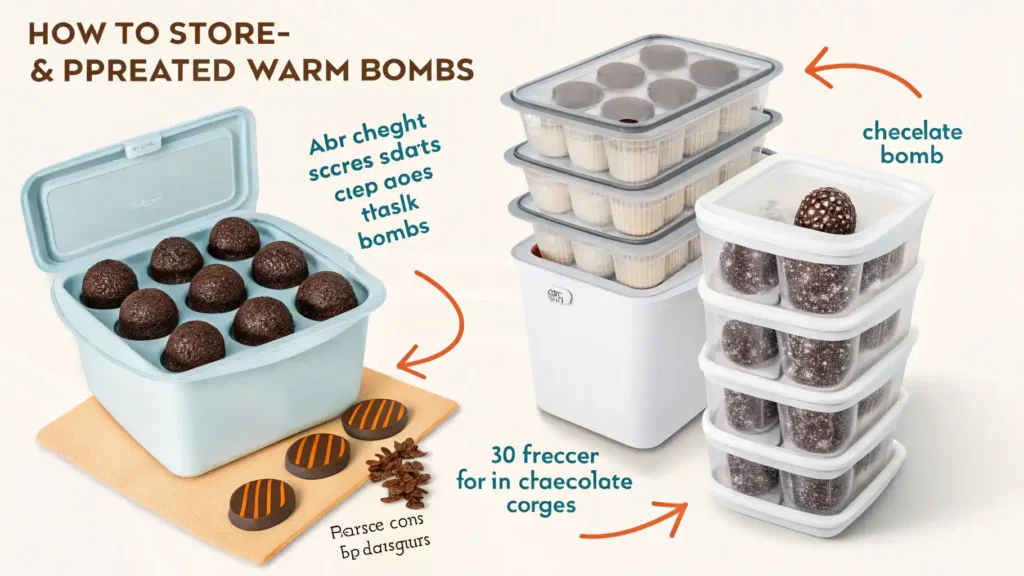 Storage tips for hot chocolate bombs.