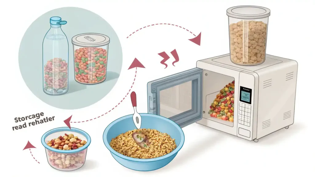 Storage tips for leftover Pops Cereal.