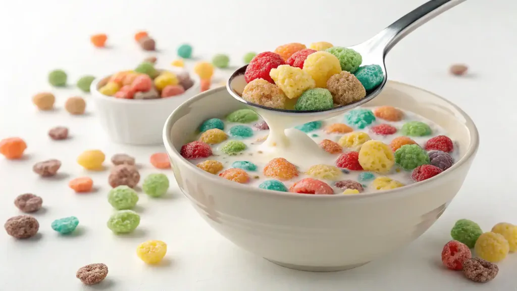 A delicious bowl of Pops Cereal ready to be enjoyed.