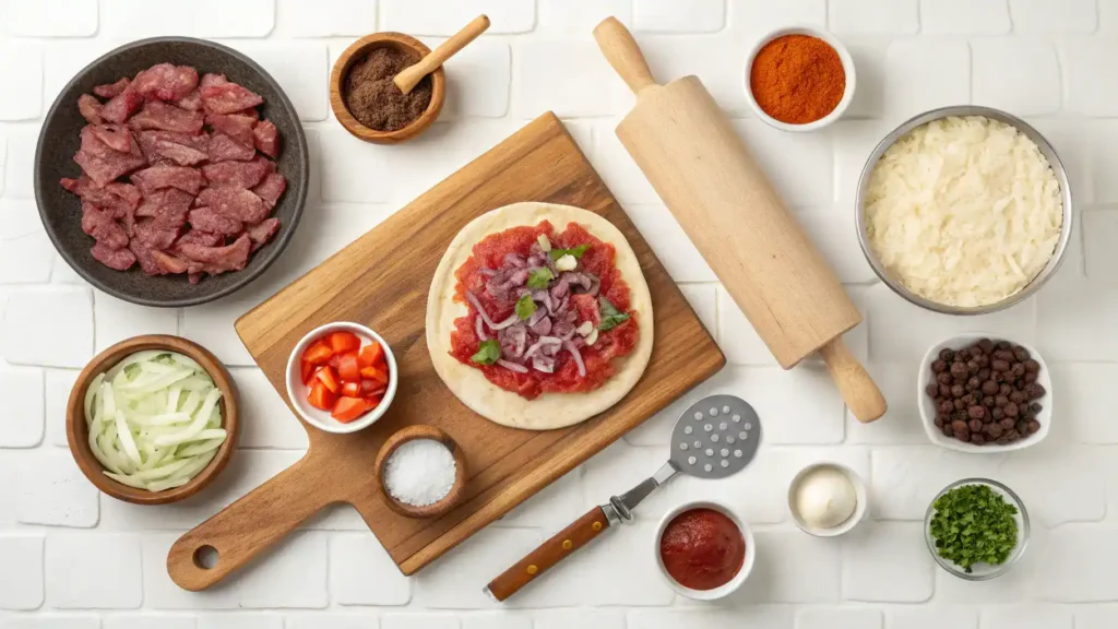 Pro tips for making birria pizza with ingredients and tools.