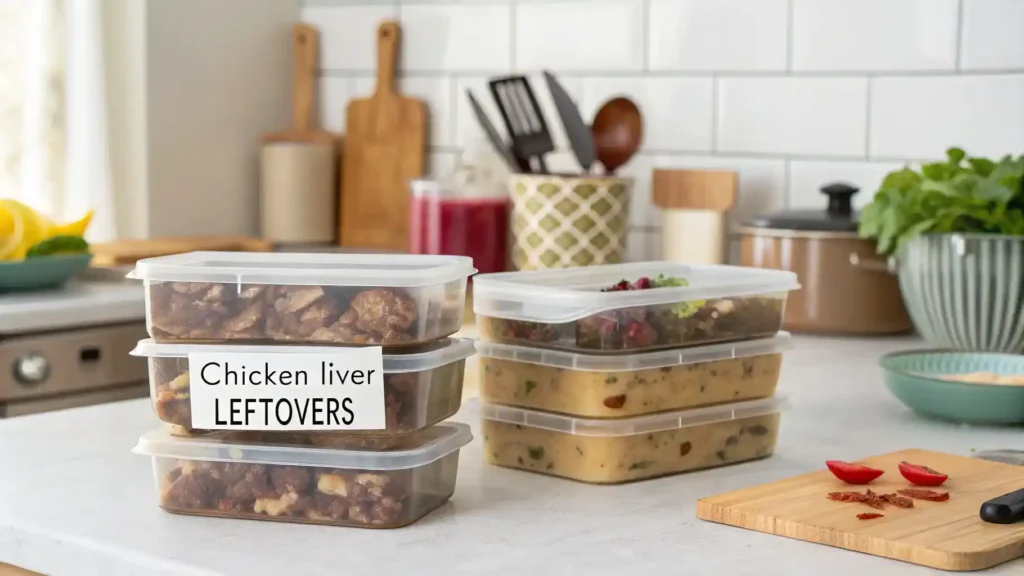 Proper storage methods for chicken liver leftovers.