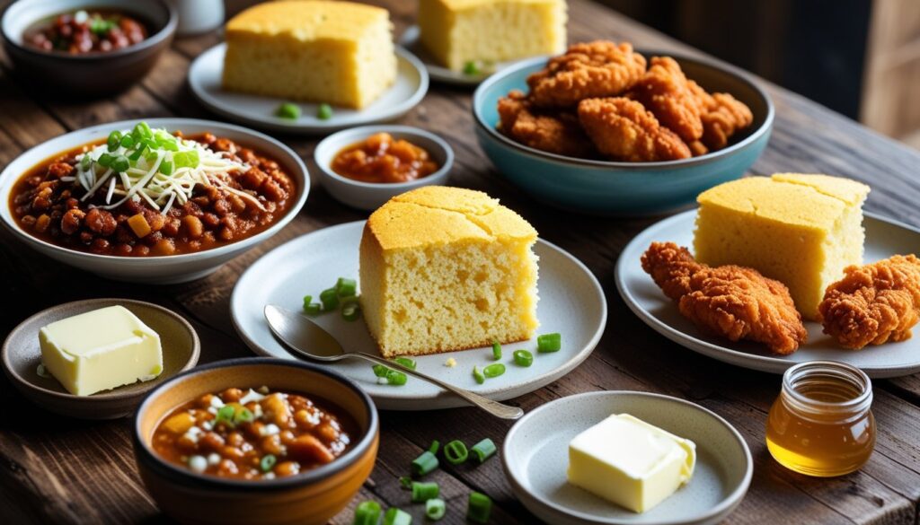 Different serving suggestions for hot water cornbread.