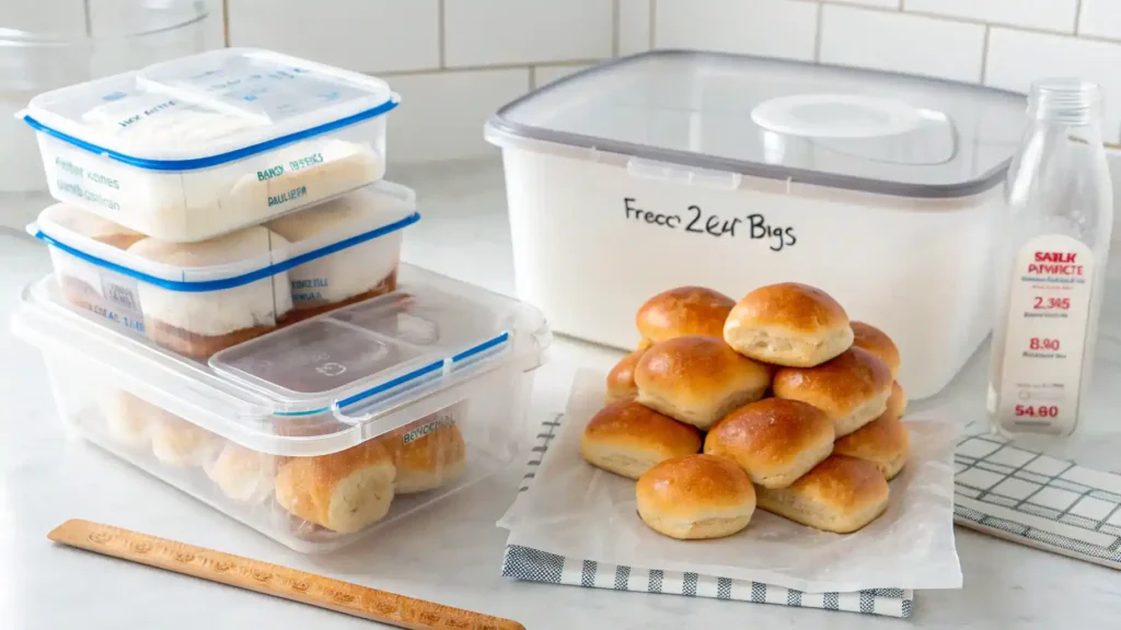 Storage tips for brioche buns, including wrapping and freezing methods.