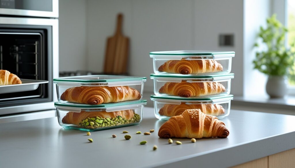 Storage and reheating methods for Pistachio Croissants.