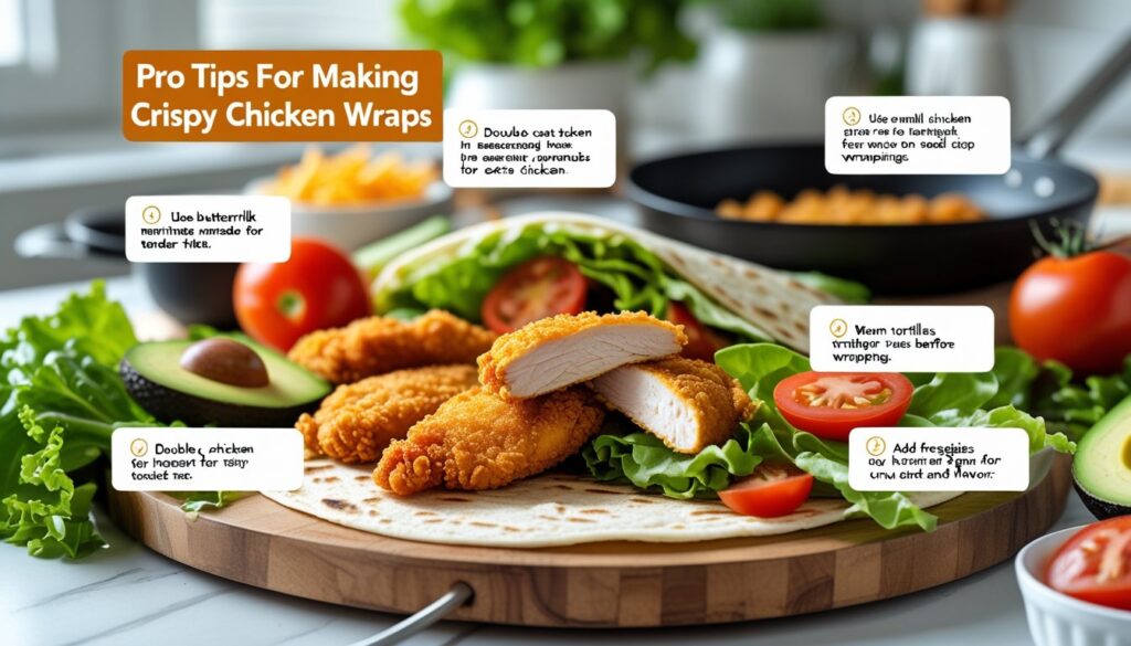 Pro tips for making the best crispy chicken wraps.
