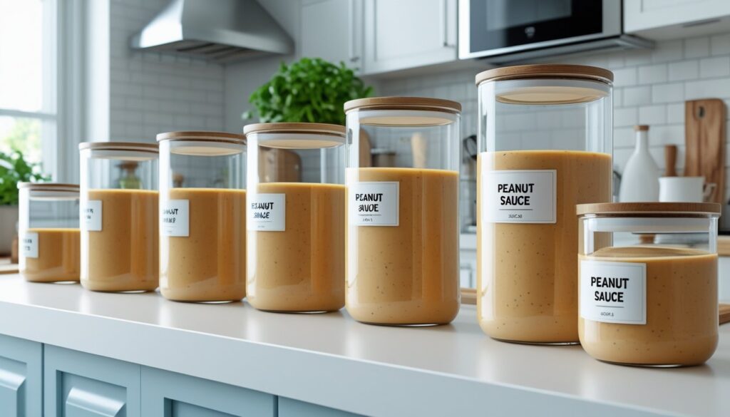 Proper storage methods for peanut sauce.