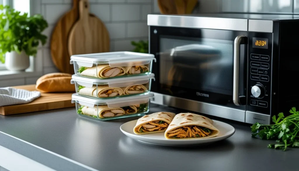 Storage and reheating tips for chicken pita leftovers.