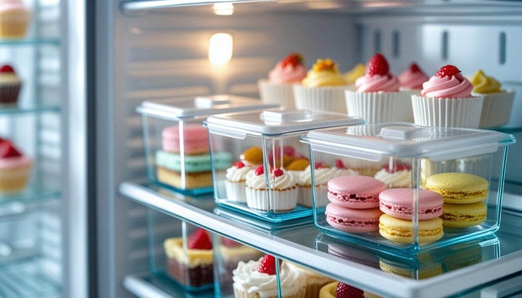 Proper storage methods for mini desserts using airtight containers.