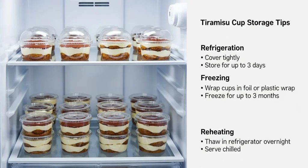 Storage tips for tiramisu cups.